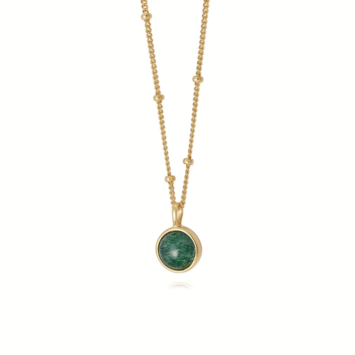 Daisy Green Aventurine Healing Necklace - Gold HN1001_GP