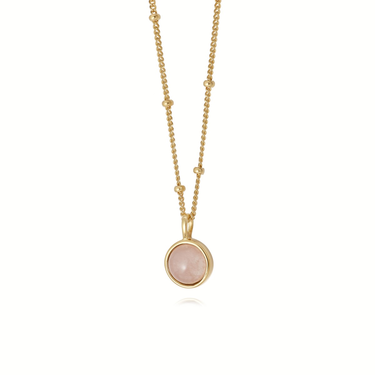 Daisy Rose Quartz Healing Necklace - Gold HN1005_GP