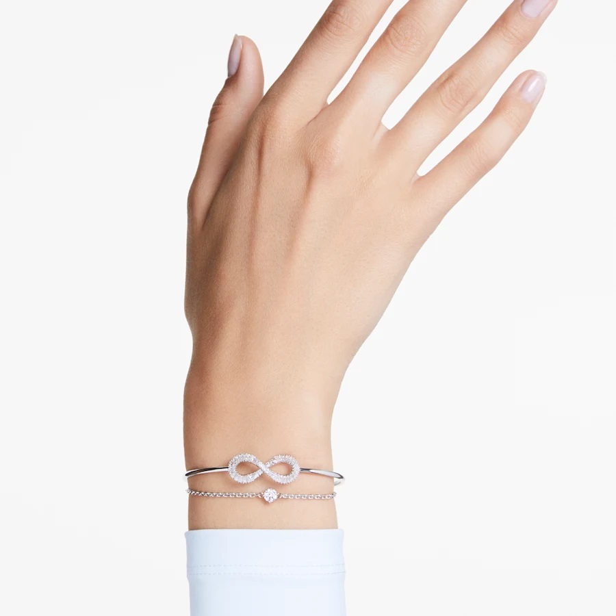 Swarovski Hyperbola Infinity Chain Bangle - White with Rhodium Plating 5684049