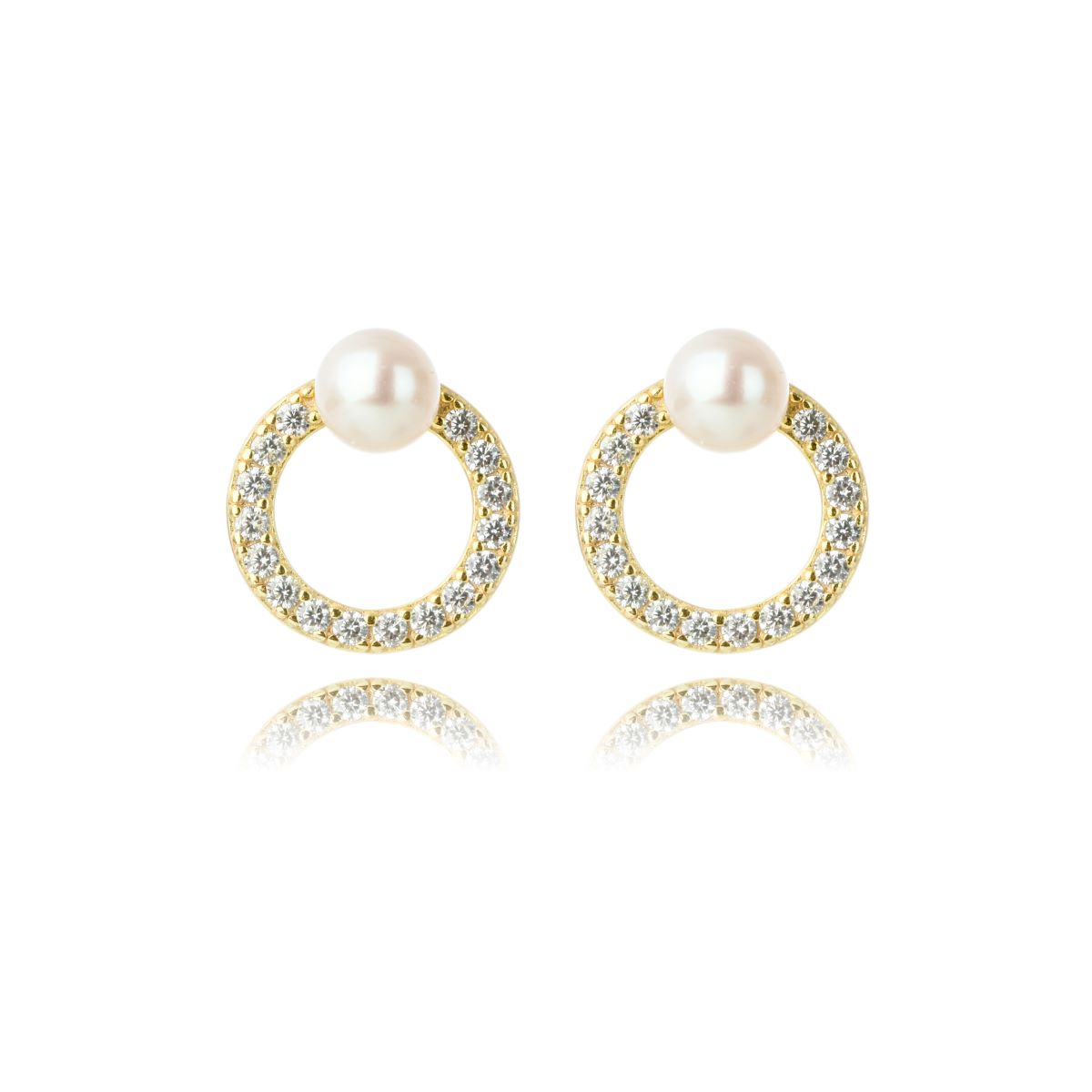 Georgini Oceans Byron Freshwater Pearl Earrings - Gold - IE1113G