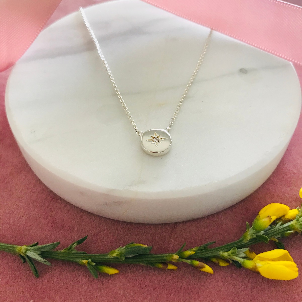 Sterling Silver and Zirconia Star Necklace