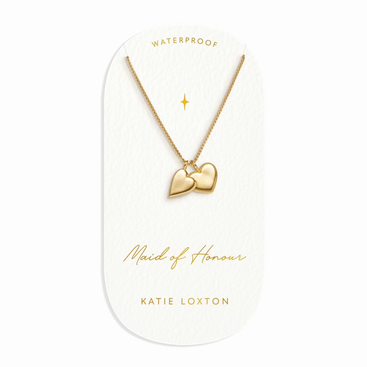 Katie Loxton 'Maid Of Honour' Waterproof Gold Bridal Charm Necklace KLJ6208