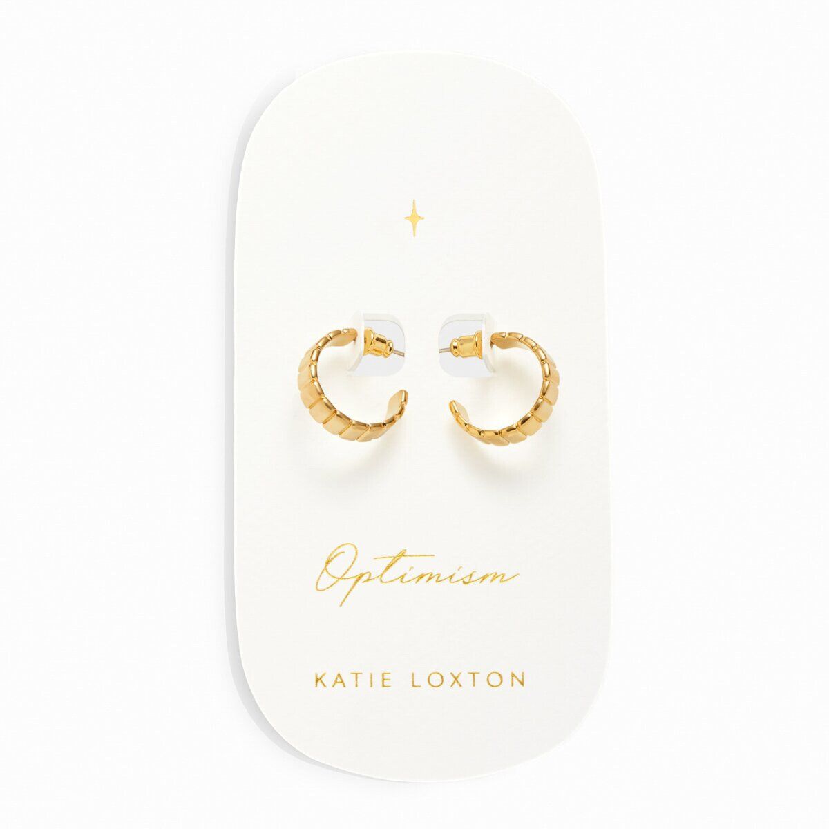 Katie Loxton 'Optimism' Waterproof Gold Amulet Hoop Earrings KLJ6130