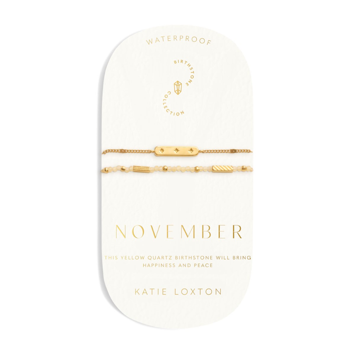 Katie Loxton 'November' Waterproof Gold Birthstone Bracelet