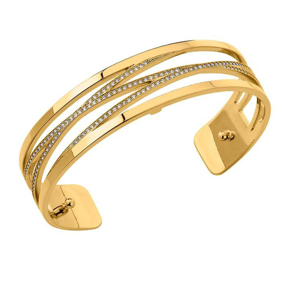 Les Georgettes Liens 14mm Gold and Zirconia Bangle