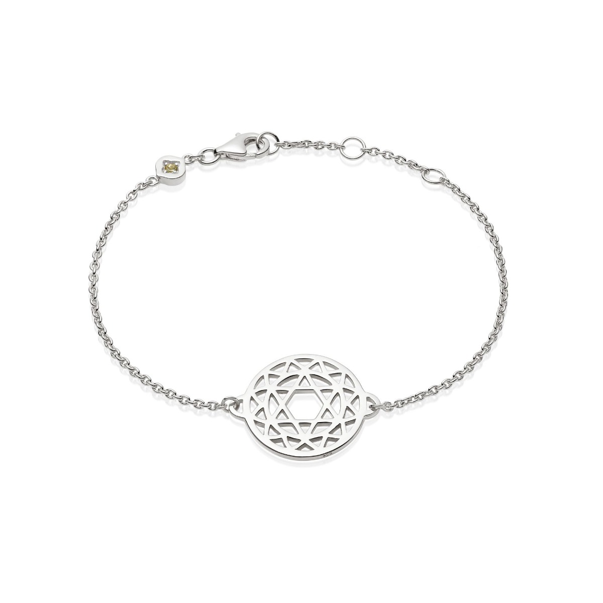 Daisy Chakra Chain Bracelet - Silver CHKBR1011