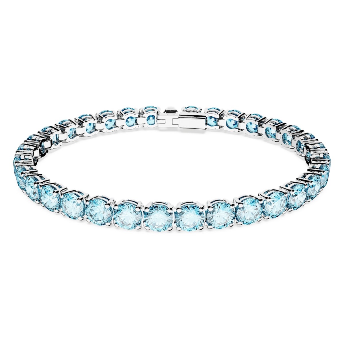 Swarovski Matrix Tennis Bracelet Large - Blue with Rhodium Plating 5648928