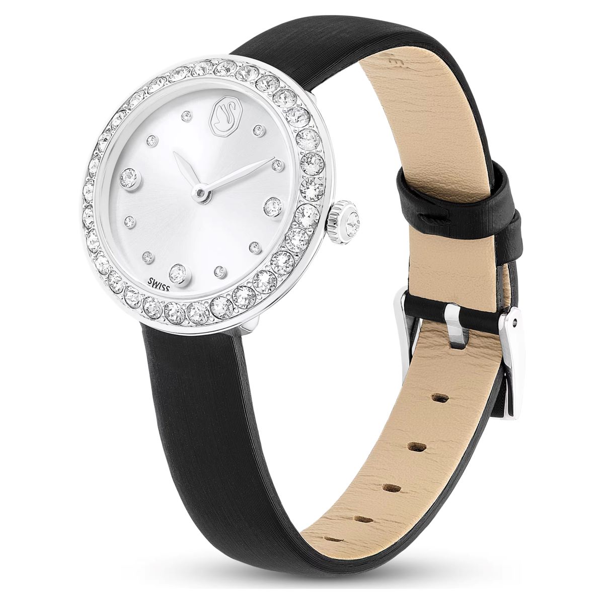 Swarovski Matrix Tennis Watch - Leather Strap Black Stainless Steel - 5706663