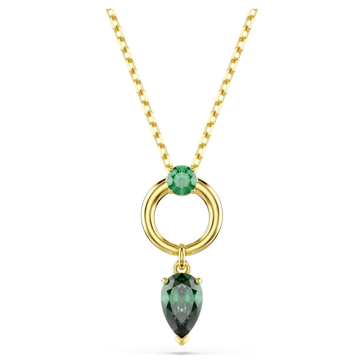 Swarovski Mesmera Pendant Pear Cut - Green with Gold Tone Plating - 5732484