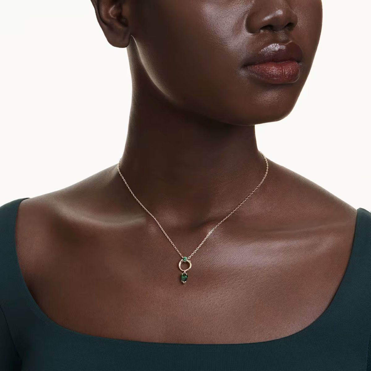 Swarovski Mesmera Pendant Pear Cut - Green with Gold Tone Plating - 5732484