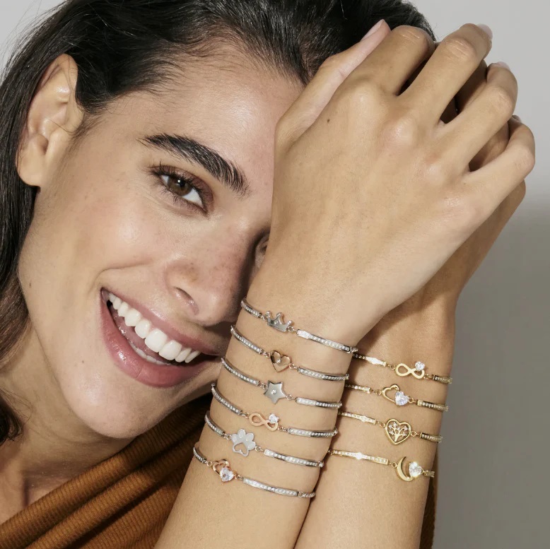 Nomination Milleluci Refined Bracelet Stainless Steel and Zirconia - Dog Footprint. Item code 028016/013