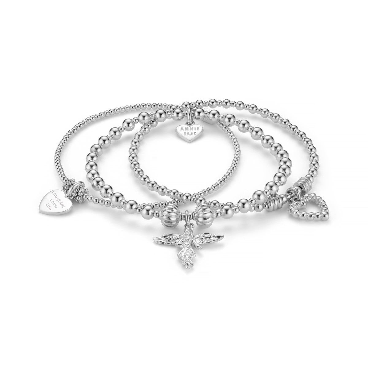 Annie Haak Mini Santi Silver Bracelet Stack. Item code BS304-17-LLL