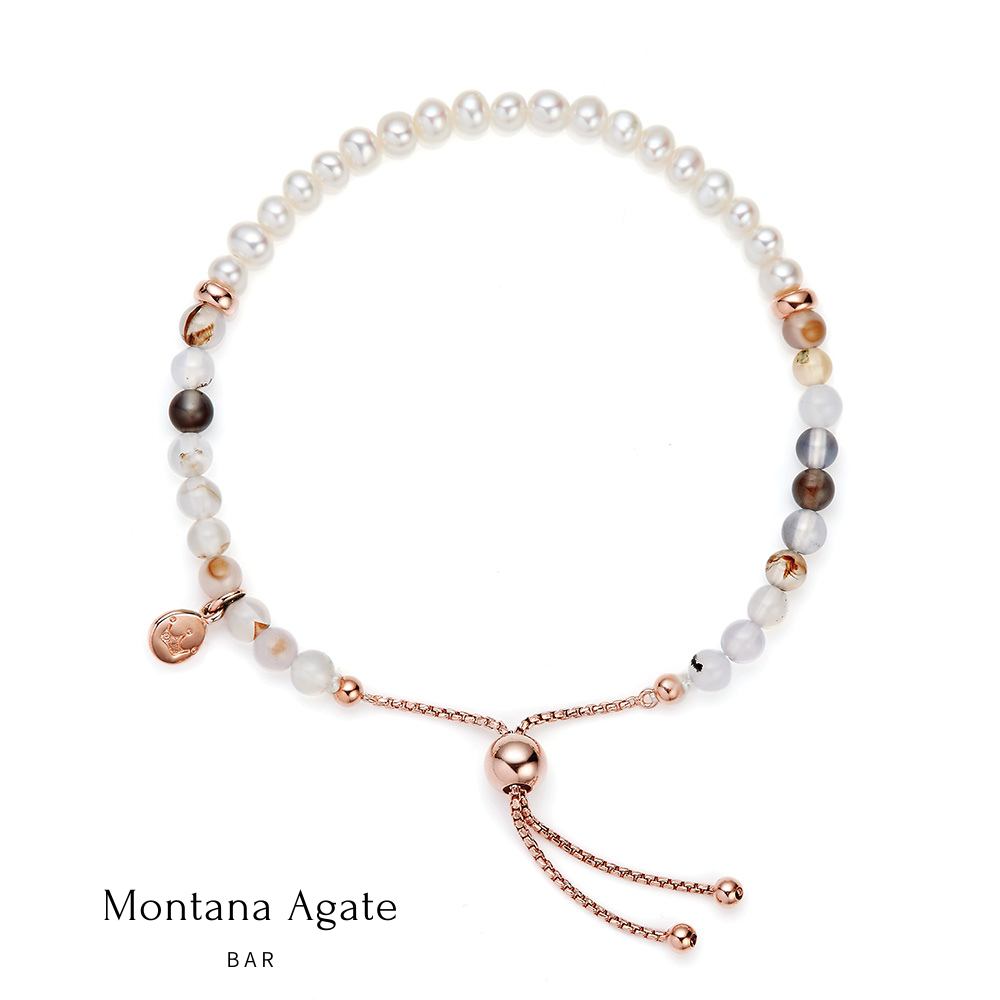 Jersey Pearl Sky Bracelet, Bar Style in Montana Agate
