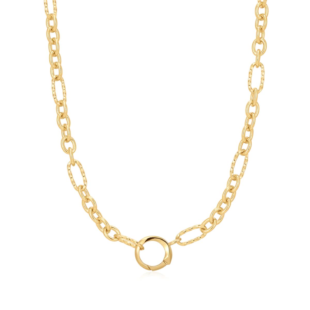Ania Haie Mixed Link Charm Chain Connector Necklace - Gold - N048-03G