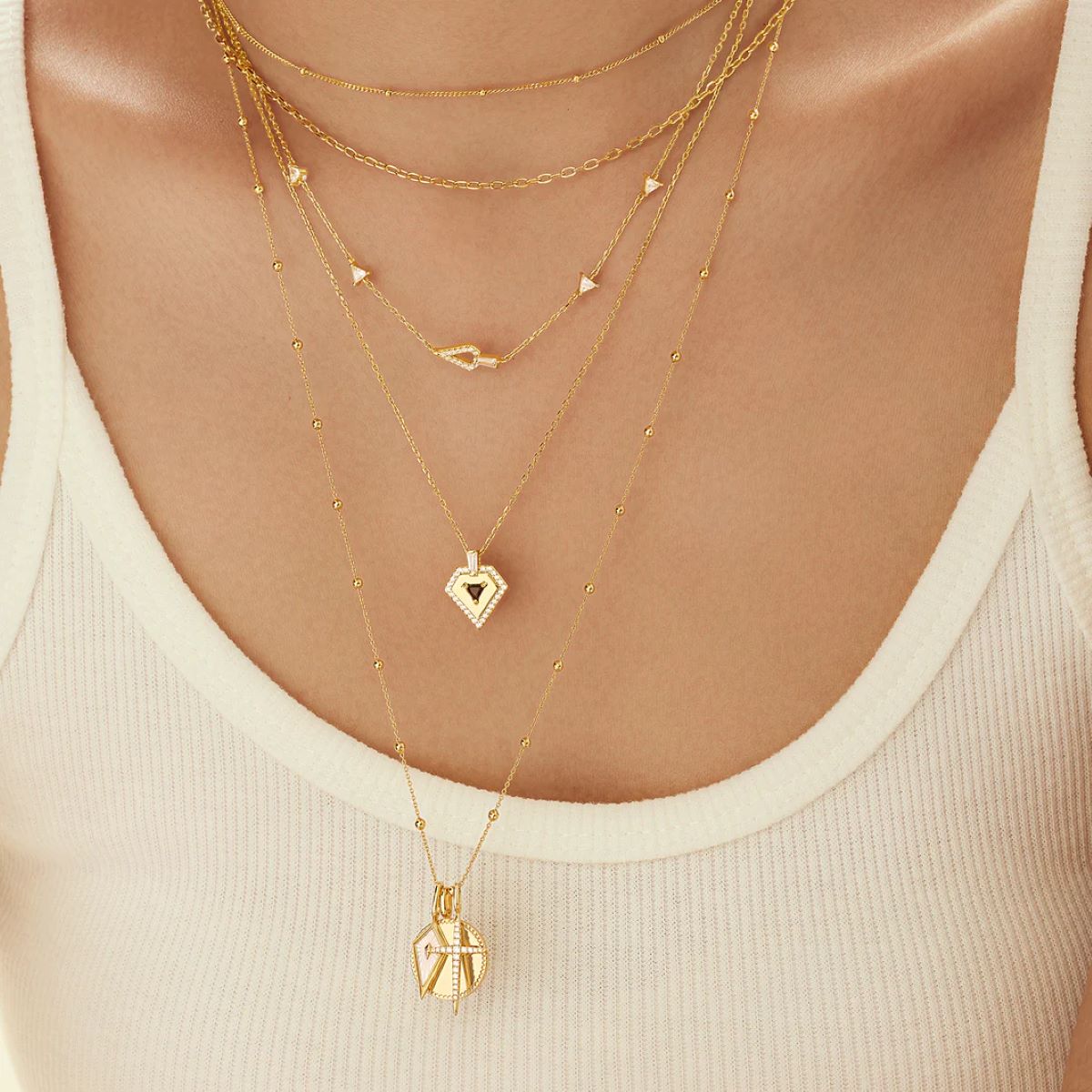 Ania Haie Gold Rectangle Link Chain Necklace - N060-03G