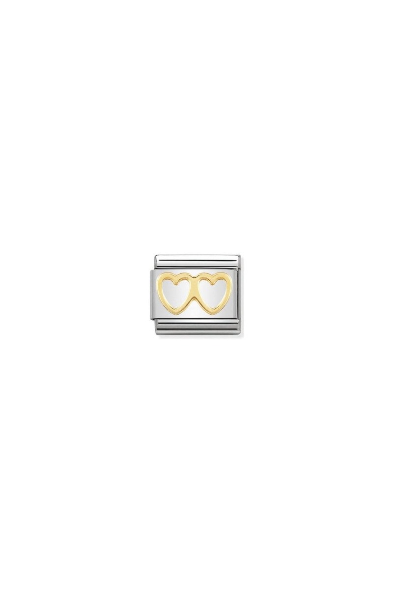 Nomination Classic Gold Double Open Heart Charm 030116_03