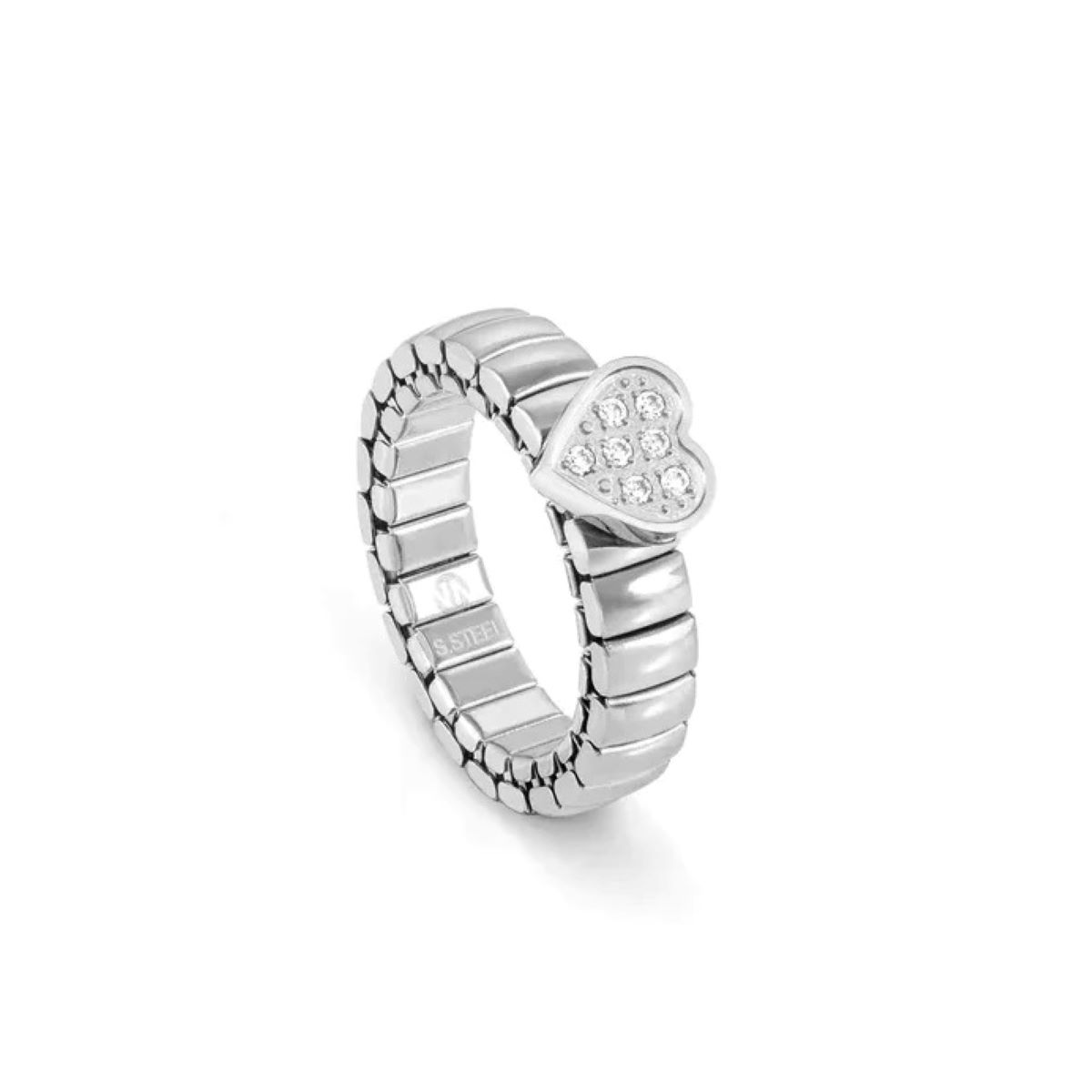 Nomination Extension Style Ring - Stainless Steel and Cubic Zirconia Heart - 046000_004