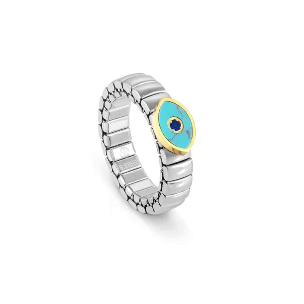 Nomination Extension Style Ring - Stainless Steel and Stone Turquoise Eye - 046001_112
