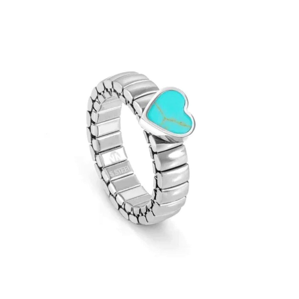 Nomination Extension Style Ring - Stainless Steel and Stone Turquoise Heart - 046002_102