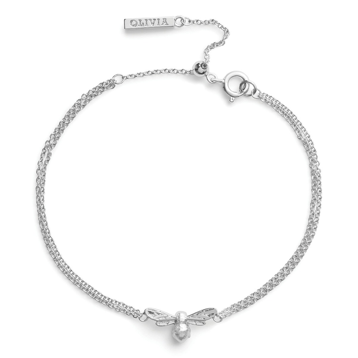 Olivia Burton Lucky Bee Chain Bracelet Silver OBJAMB45N