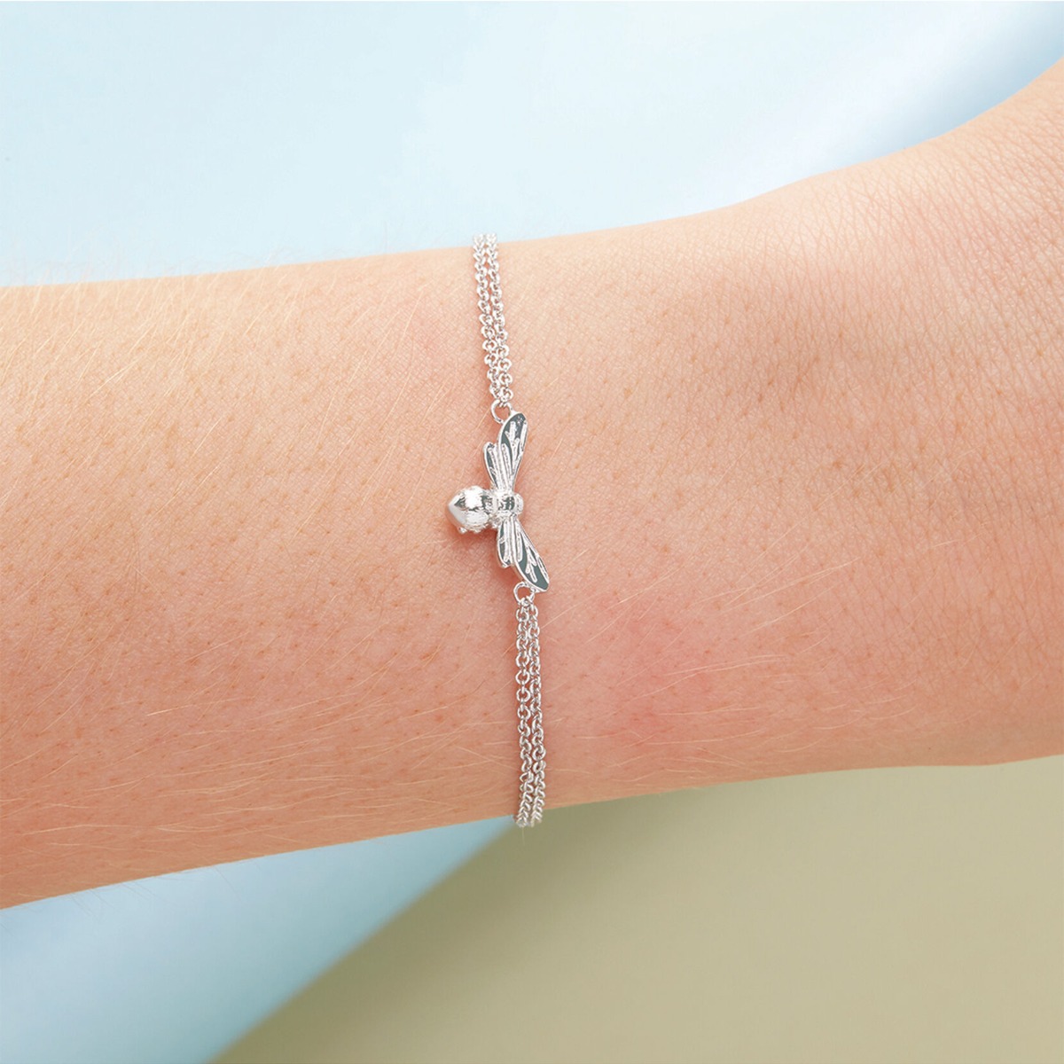 Olivia Burton Lucky Bee Chain Bracelet Silver OBJAMB45N