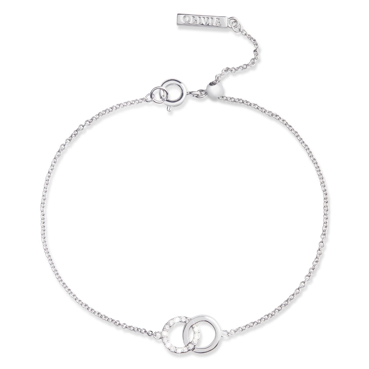 Olivia Burton Bejewelled Classics Interlink Chain Bracelet Silver OBJCOB09