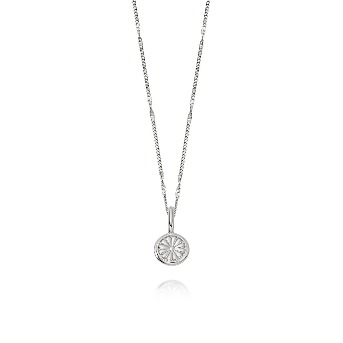 Daisy Bloom Mini Pendant Necklace - Silver DN01_SLV