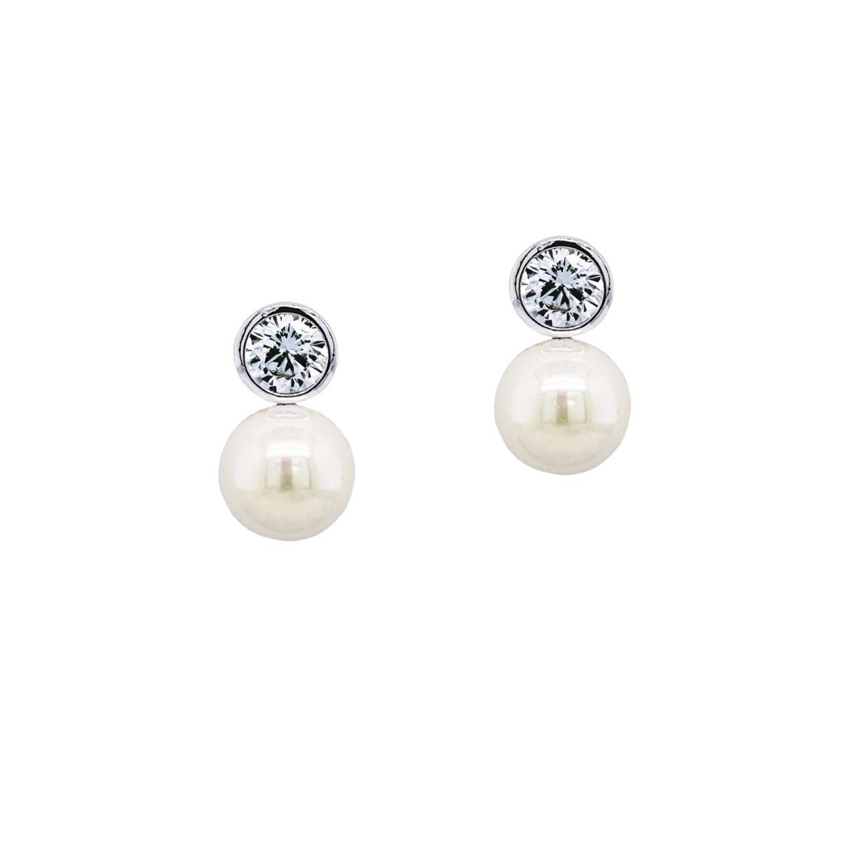 Ivory & Co Portland Solitaire Crystal Pearl Earrings - PortlandEarrings