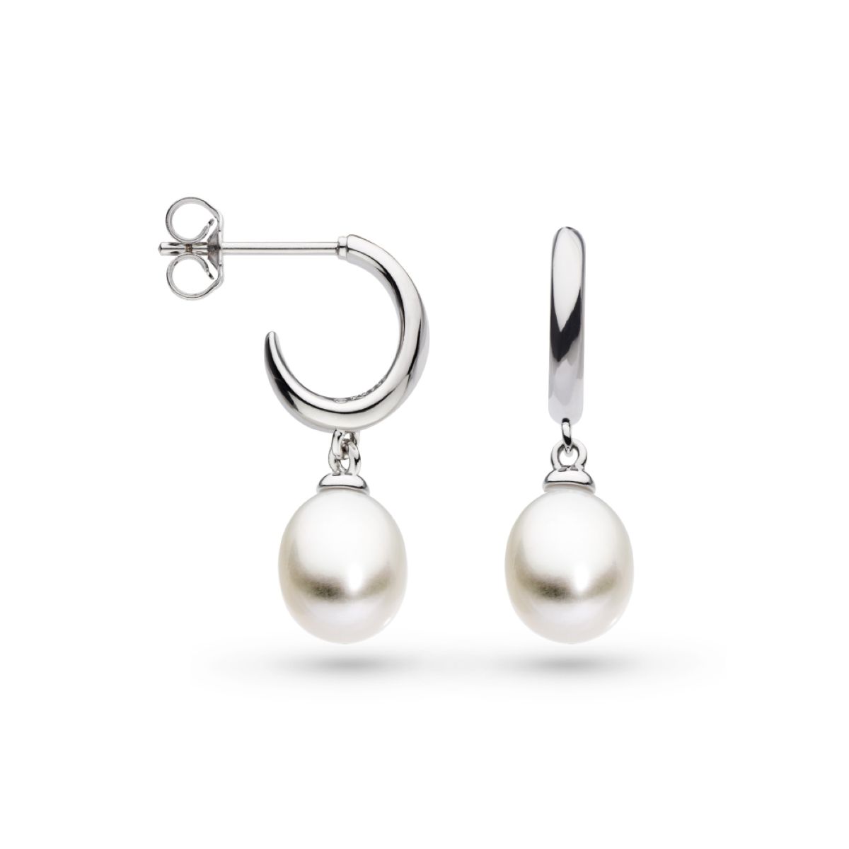 Kit Heath Pebble Pearl Droplet Hoop Earrings - 50183FP
