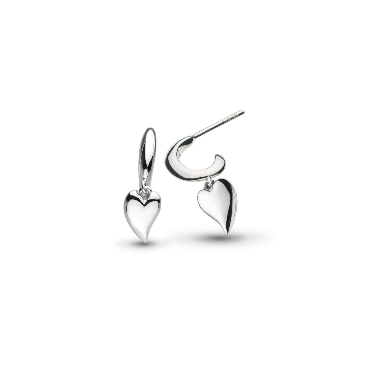 Kit Heath Desire Kiss Mini Heart Semi Hoop Stud Drop Earrings -60BKRP