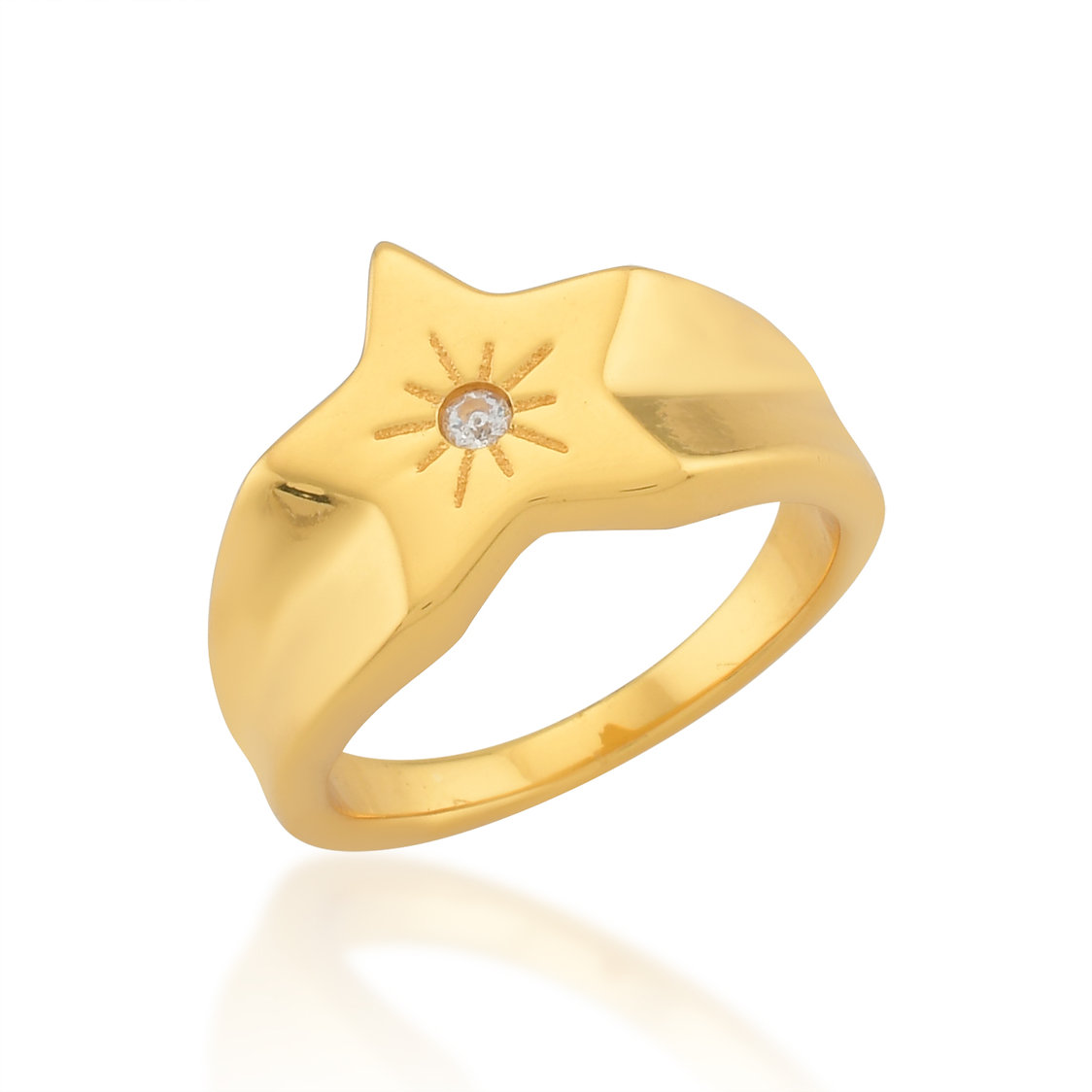 Shyla Roka Crystal and Gold Ring