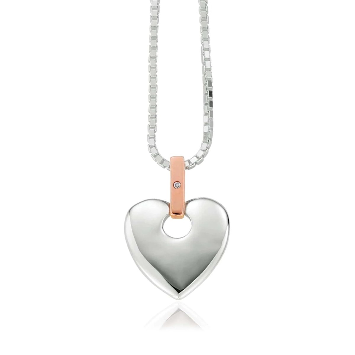 Clogau Cariad Silver and Diamond Big Heart Pendant SCA010