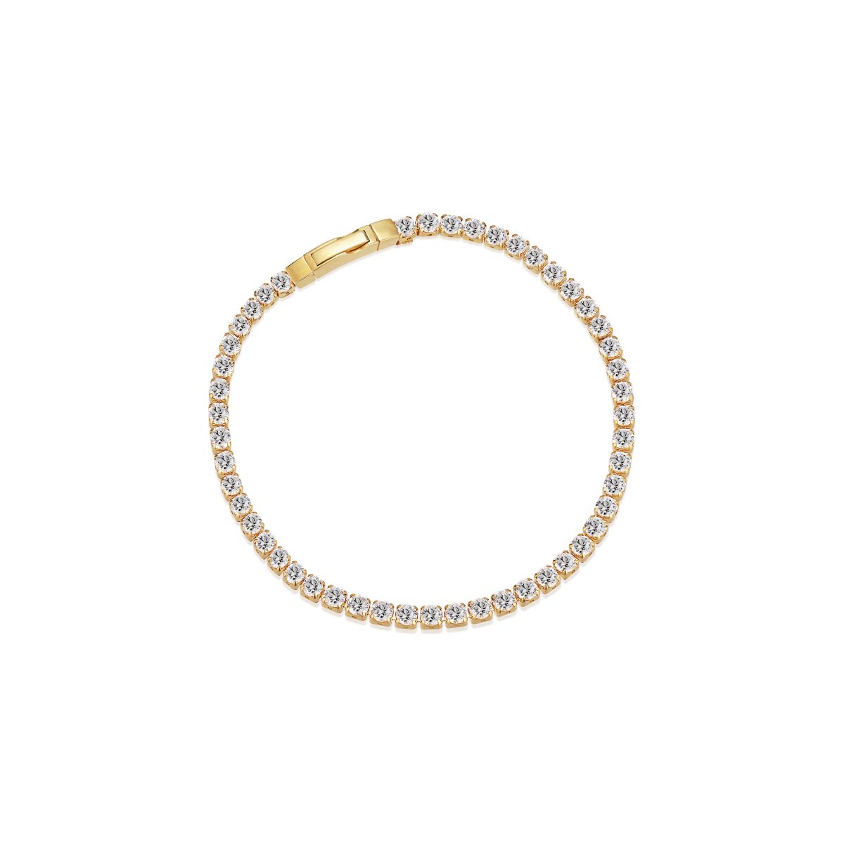 Sif Jakobs Ellera Grande Bracelet 18k Gold Plated with White Zirconia - SJ-B2870-CZ-YG-17