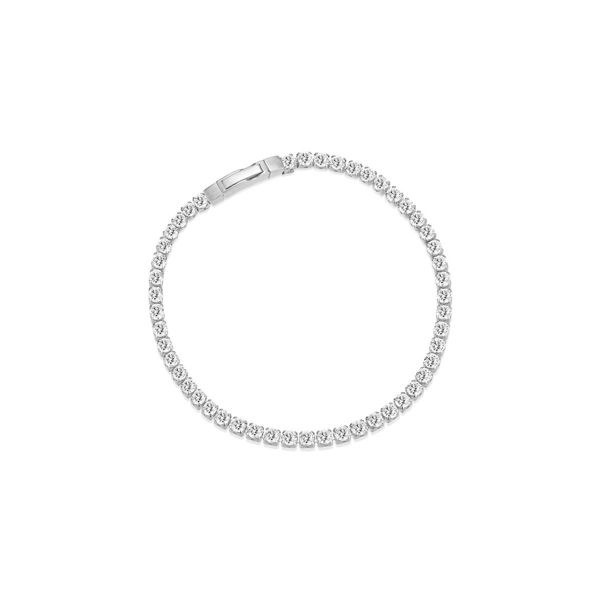 Sif Jakobs Silver Ellera Grande Bracelet with White Zirconia - SJ-B2870-CZ-17