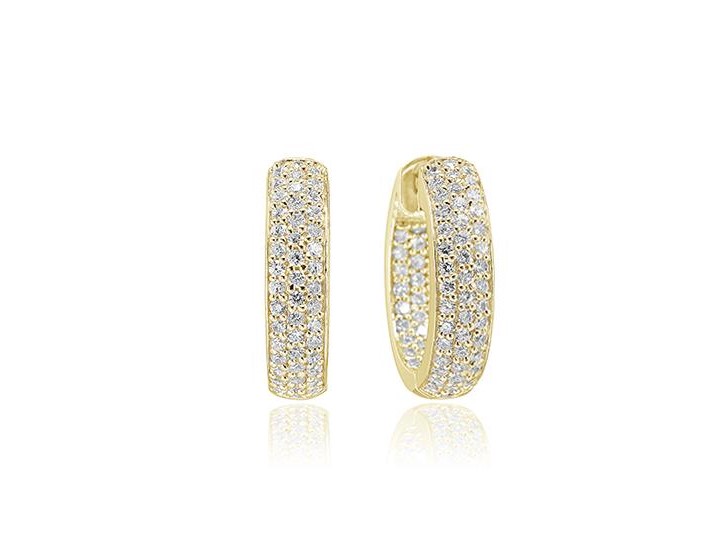 Sif Jakobs Earrings Imperia - 18k Gold Plated with White Zirconia - SJ-E1857-CZ-YG
