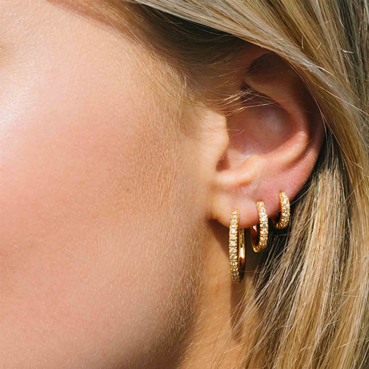 Sif Jakobs Ellera Earrings - Gold with White Zirconia