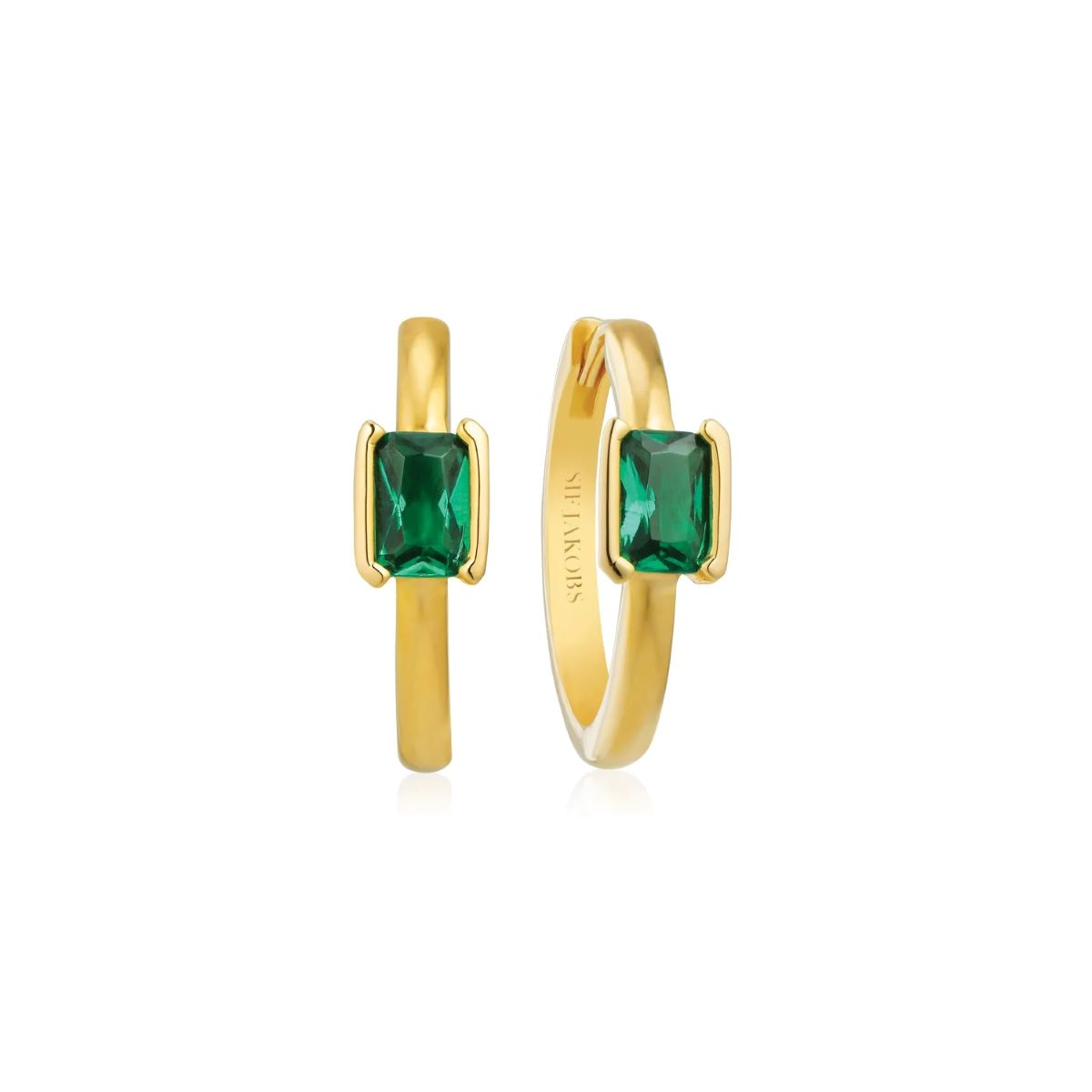 Sif Jakobs Roccanova Uno Earrings - Gold Plated with Green Zirconia