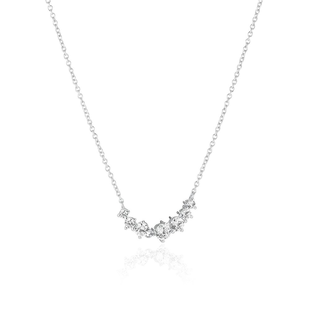 Sif Jakobs Belluno Piccolo Necklace - Silver with White Zirconia