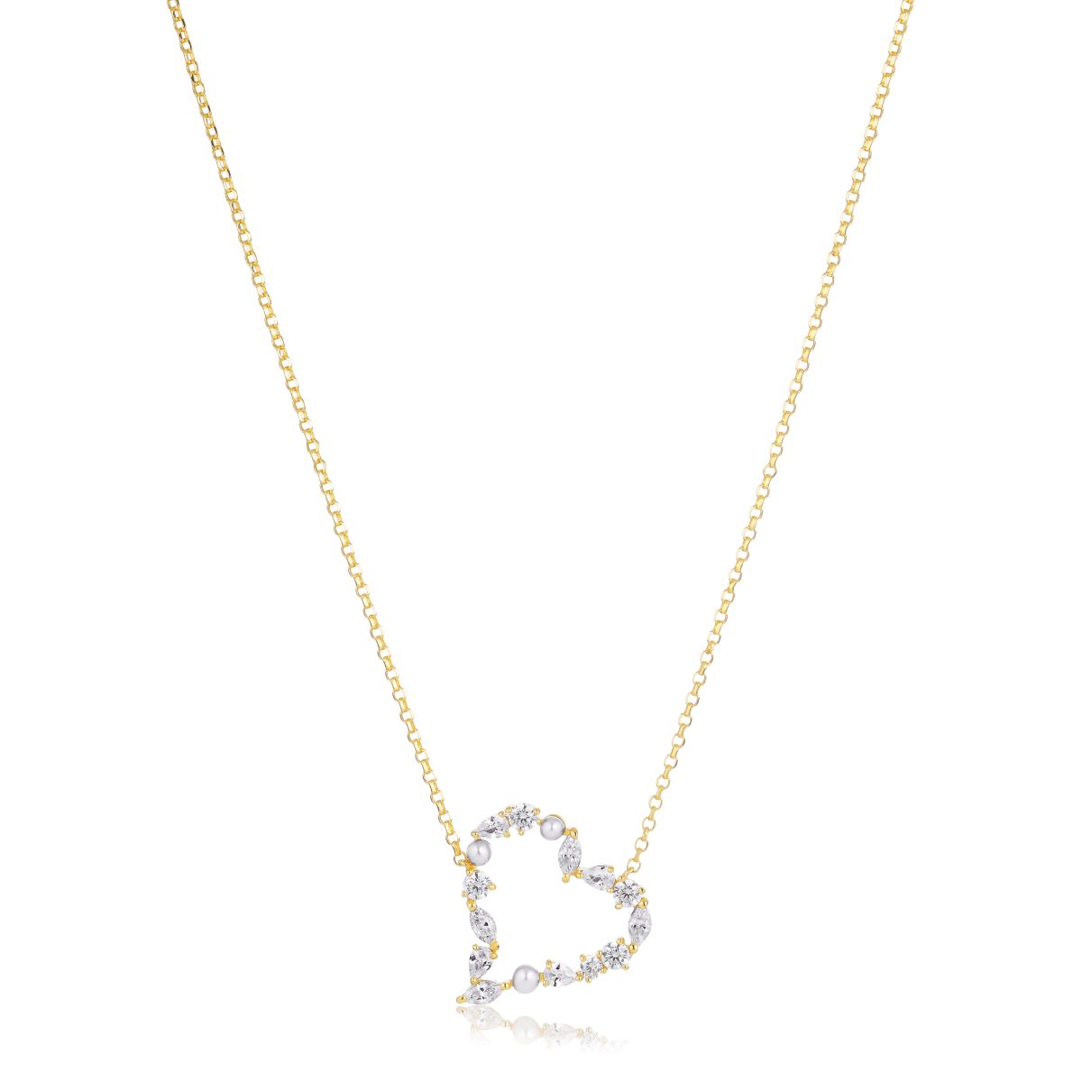 Sif Jakobs Adria Amore Necklace - Gold with Pearl and Zirconia