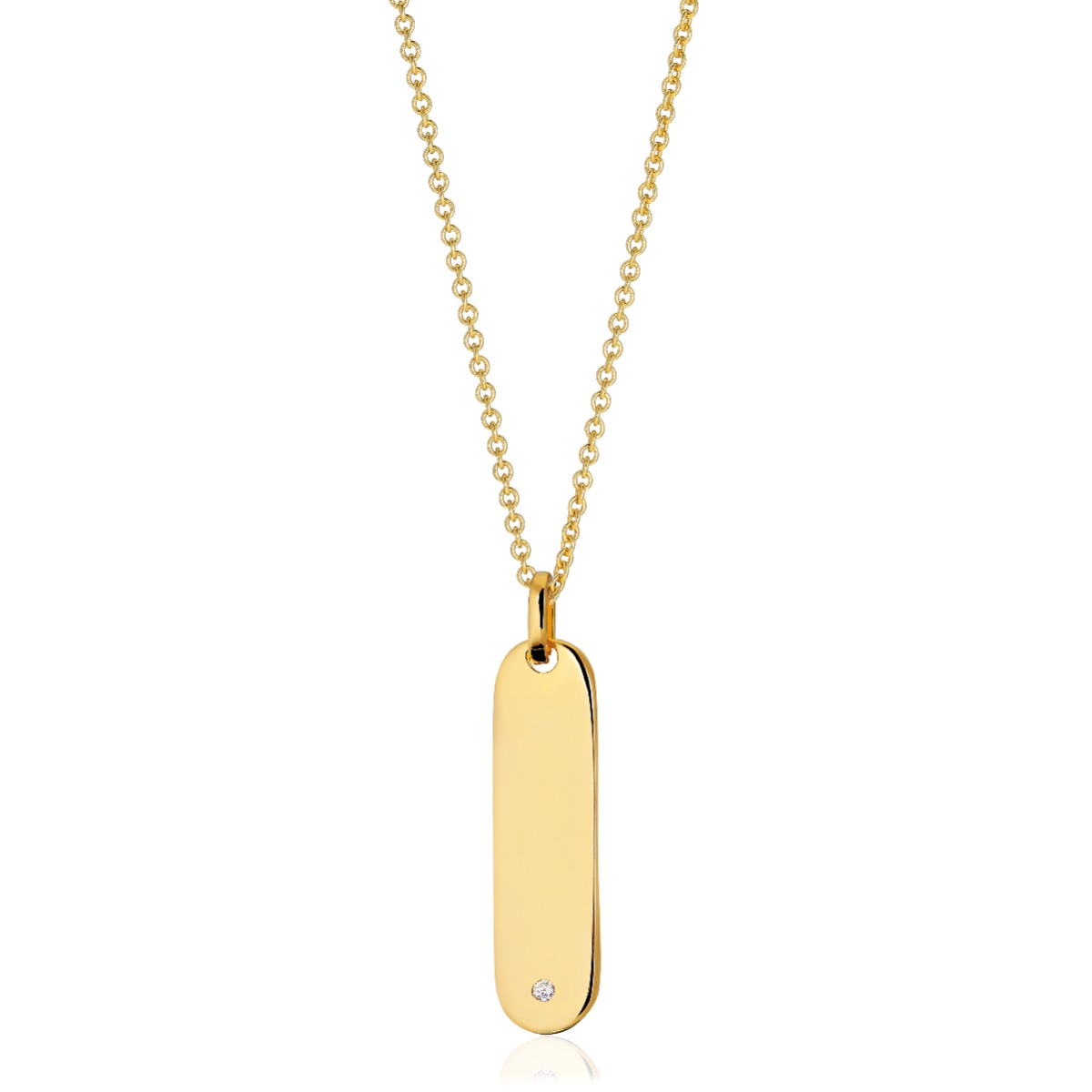 Sif Jakobs Follina Lungo Grande Necklace - Gold with White Zirconia