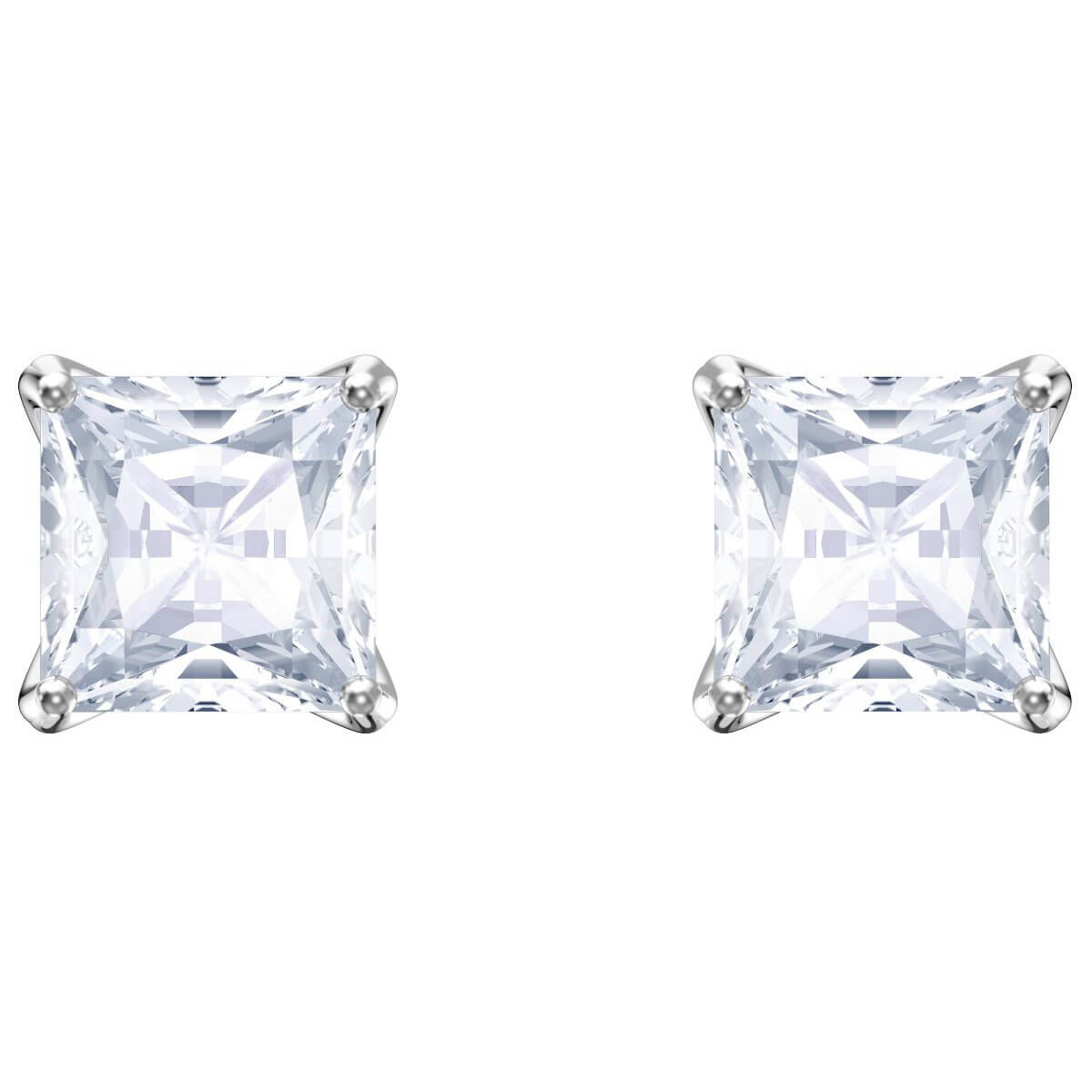 Swarovski Attract Stud Pierced Earrings, White, Rhodium Plating 5430365