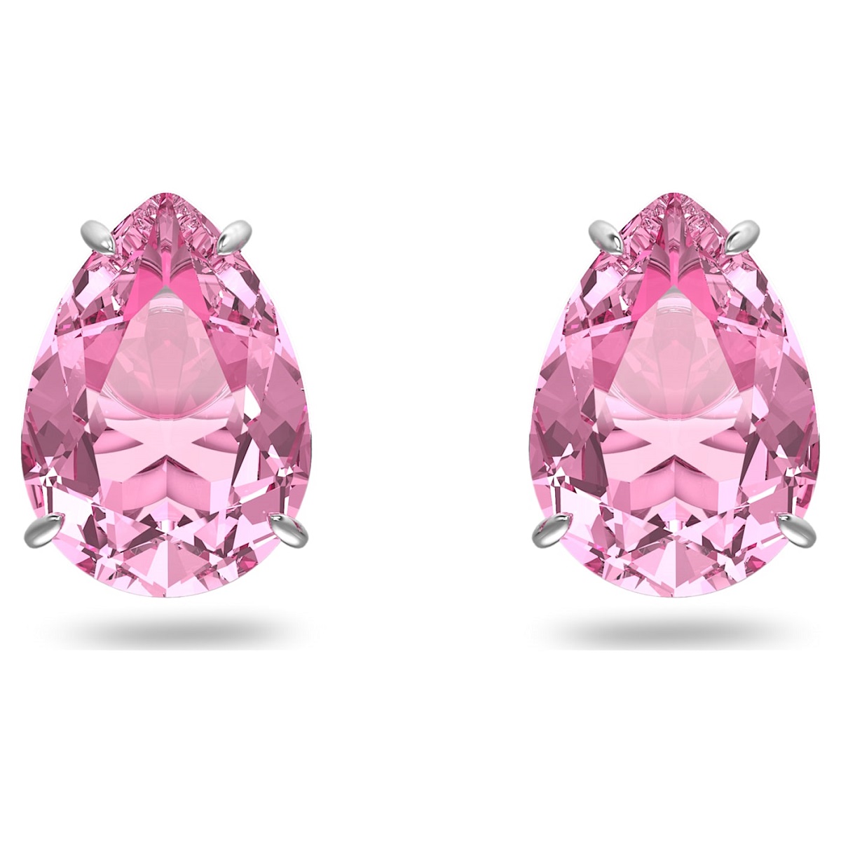 Swarovski Gema Stud Earrings - Pink with Rhodium Plating 5614455