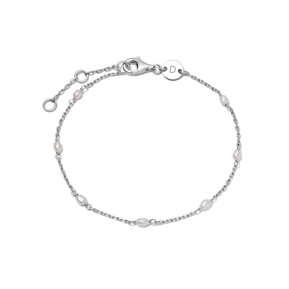 Daisy Treasures Seed Pearl Chain Bracelet - Silver TBR03_SLV