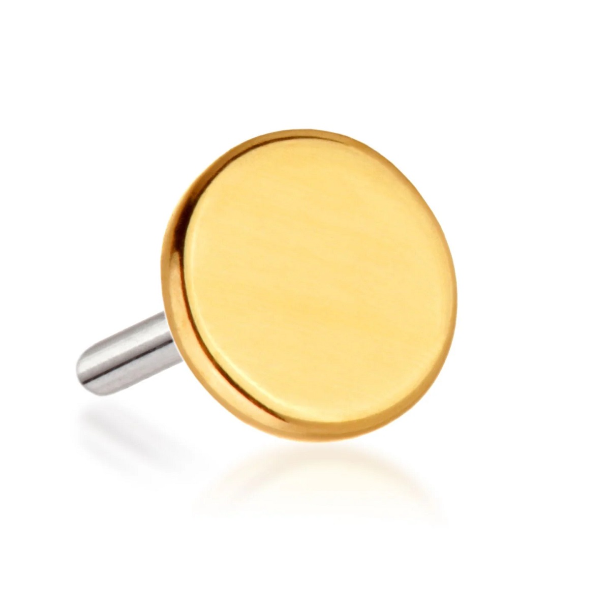 Tish Lyon 14ct Yellow Gold Disc Threadless Labret Single Earring