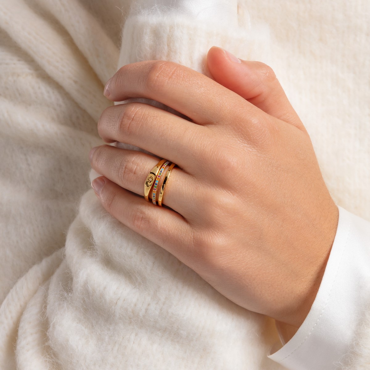 Thomas Sabo White Zirconia Star Gold Ring TR2314-414-14