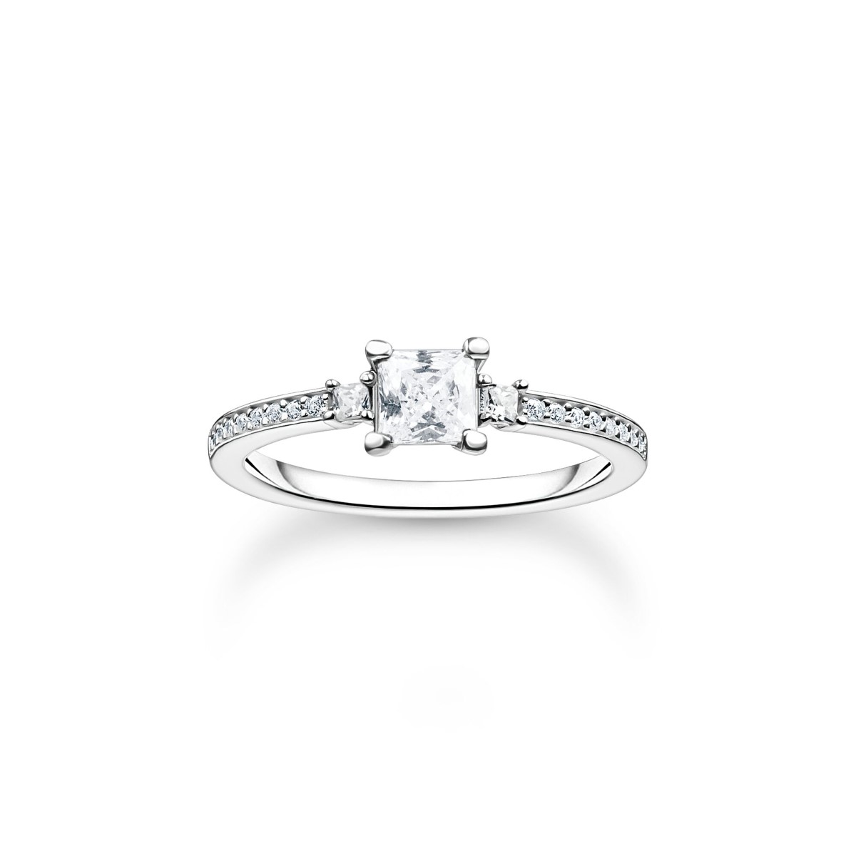 Thomas Sabo Pave White Stone Silver Ring TR2397-051-14