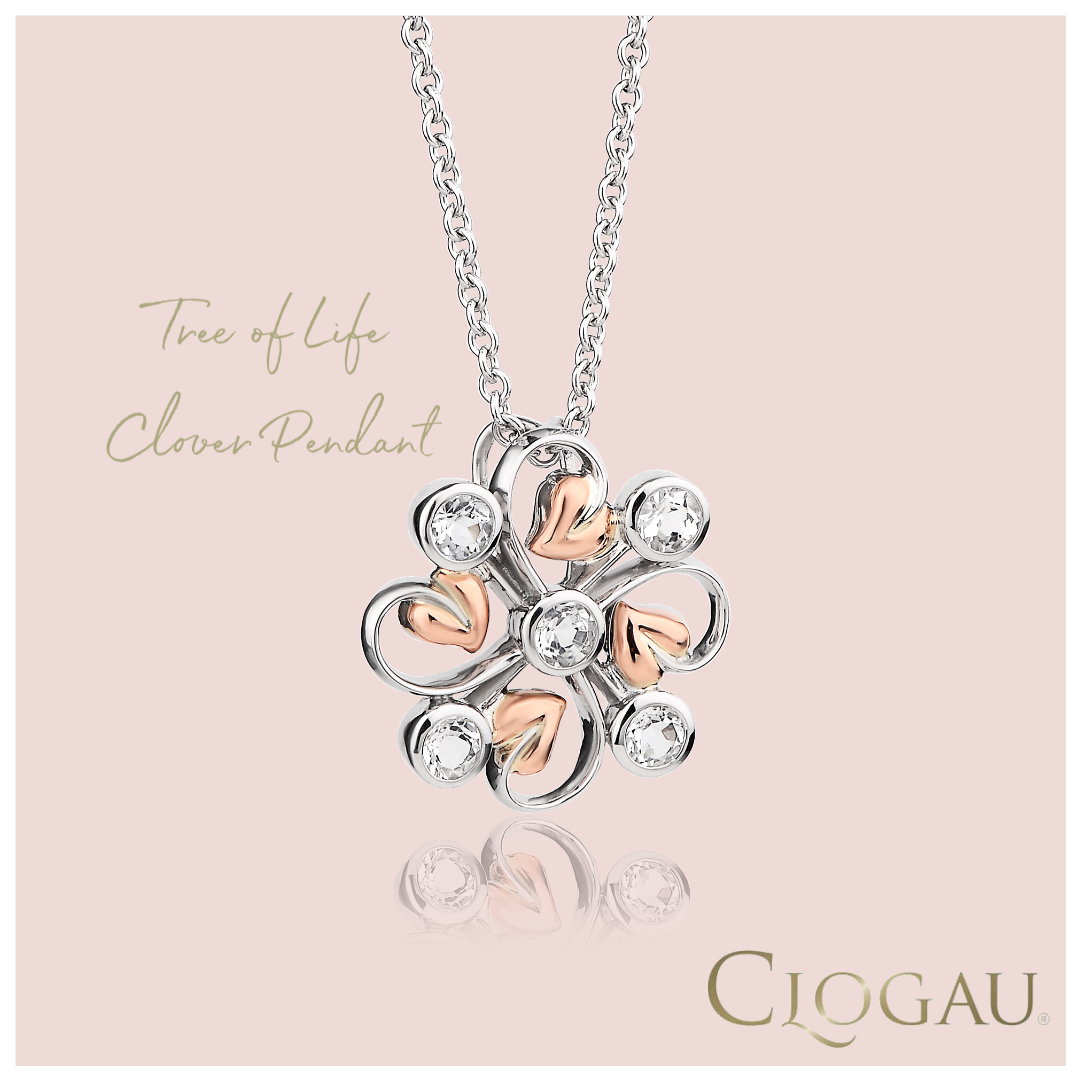 Clogau Tree Of Life Clover White Topaz Pendant 3SLKP