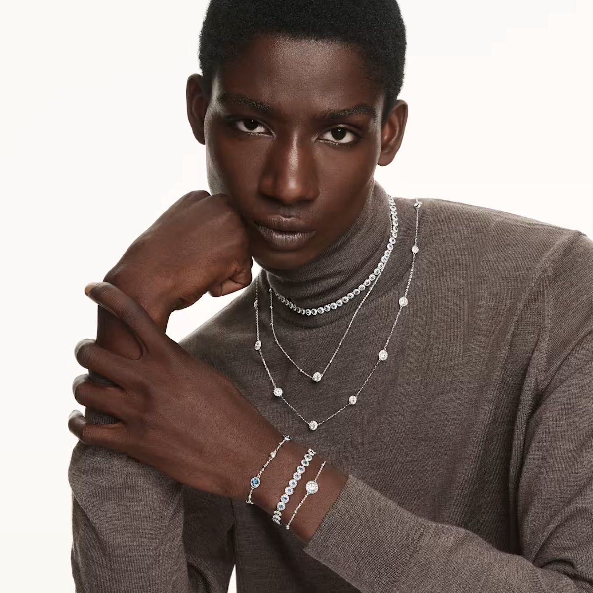 Swarovski Una Angelic Pendant Round Cut Double Sided Motifs - White with Rhodium Plating - 5733116