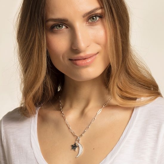 Thomas Sabo Charm Pendant, Pavé Moon Y0009-051-14