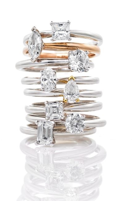 Engagement, wedding and eternity rings